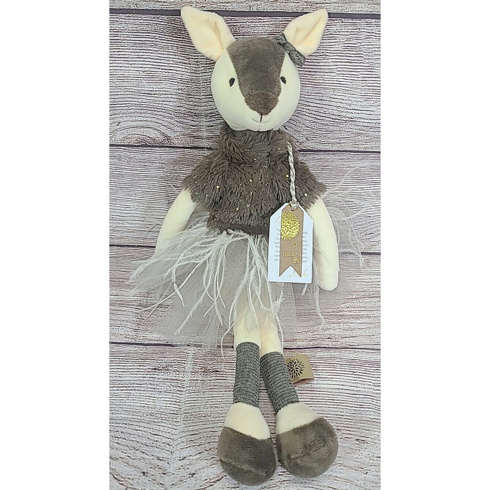 Debi Lilly Design Plush Ainsley Doe Deer Stuffed Animal Brown White 15.5" New